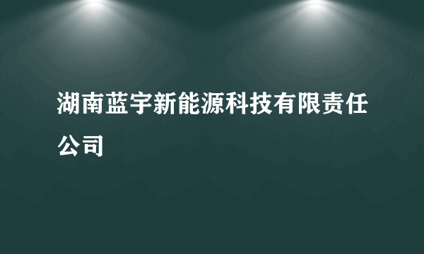 湖南蓝宇新能源科技有限责任公司