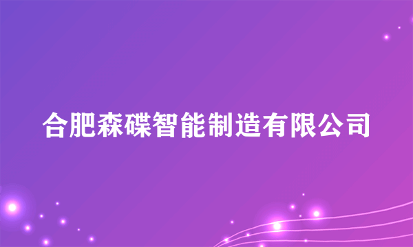 合肥森碟智能制造有限公司