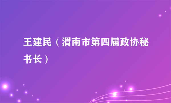 王建民（渭南市第四届政协秘书长）