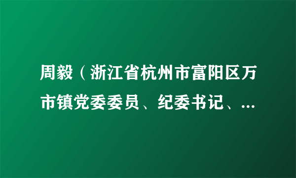 周毅（浙江省杭州市富阳区万市镇党委委员、纪委书记、派出监察办主任）