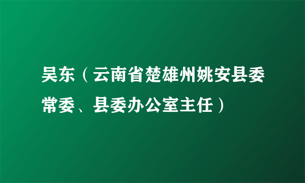 吴东（云南省楚雄州姚安县委常委、县委办公室主任）