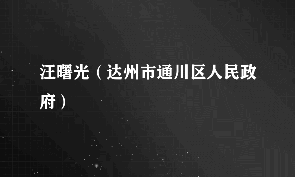 汪曙光（达州市通川区人民政府）