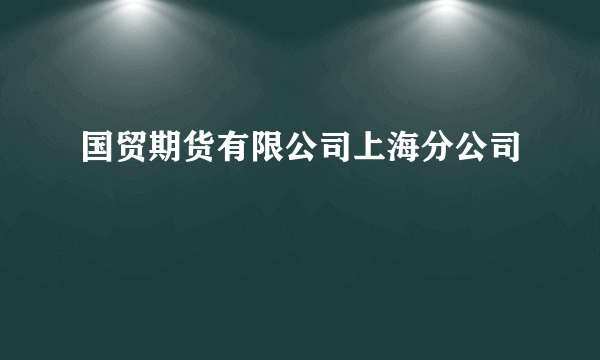 国贸期货有限公司上海分公司