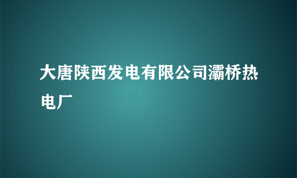 大唐陕西发电有限公司灞桥热电厂