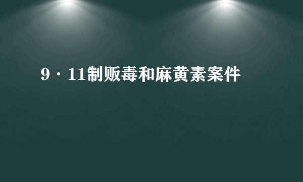 9·11制贩毒和麻黄素案件