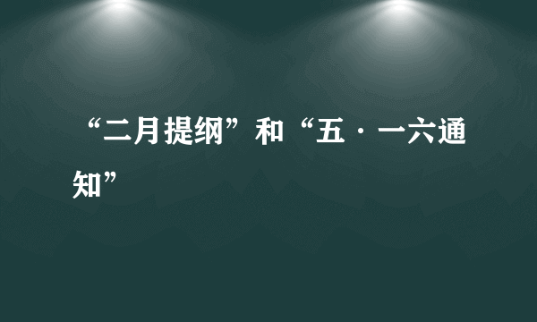 “二月提纲”和“五·一六通知”