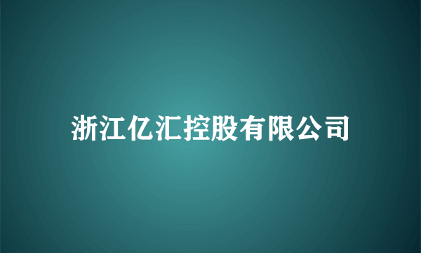 浙江亿汇控股有限公司