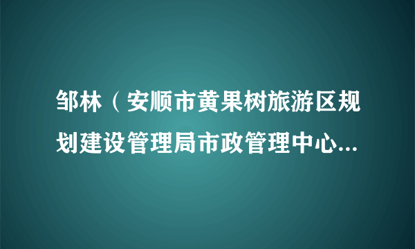 邹林（安顺市黄果树旅游区规划建设管理局市政管理中心原工作员）