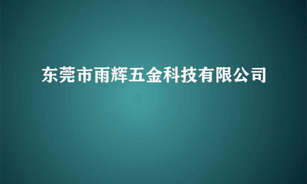 东莞市雨辉五金科技有限公司