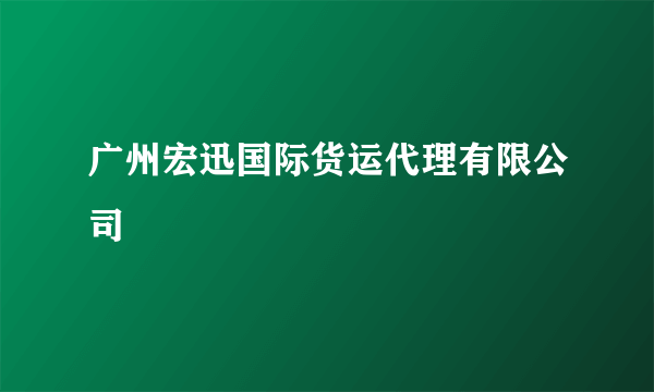 广州宏迅国际货运代理有限公司