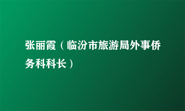 张丽霞（临汾市旅游局外事侨务科科长）