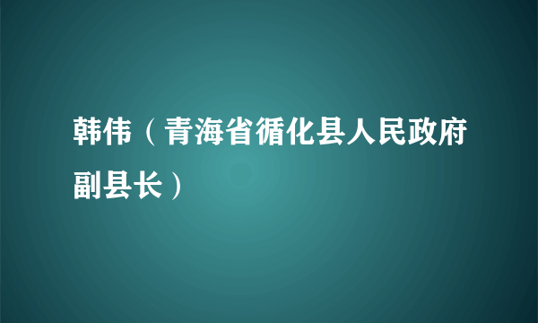 韩伟（青海省循化县人民政府副县长）