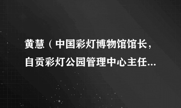 黄慧（中国彩灯博物馆馆长，自贡彩灯公园管理中心主任，民建自贡市委会副主委）