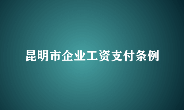 昆明市企业工资支付条例