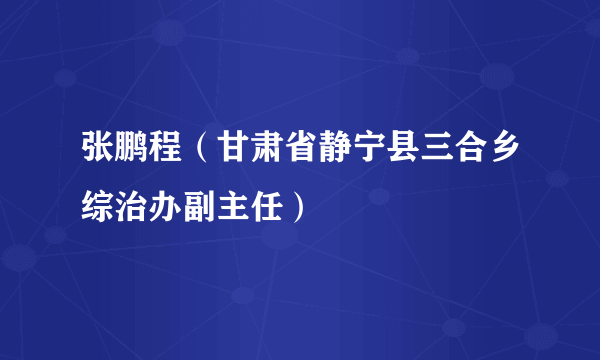 张鹏程（甘肃省静宁县三合乡综治办副主任）