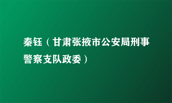 秦钰（甘肃张掖市公安局刑事警察支队政委）