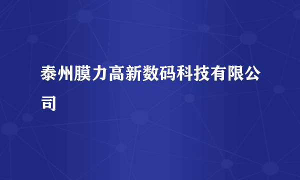 泰州膜力高新数码科技有限公司