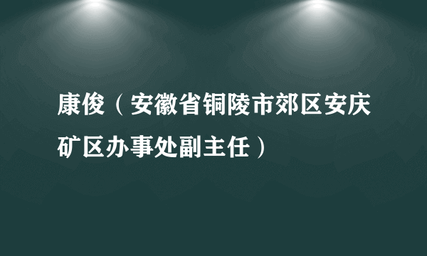 康俊（安徽省铜陵市郊区安庆矿区办事处副主任）