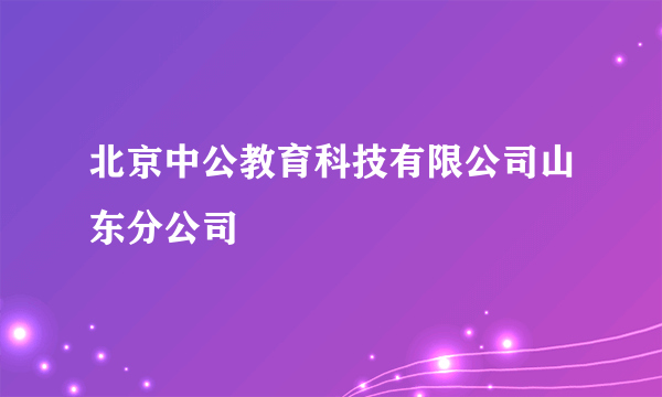 北京中公教育科技有限公司山东分公司