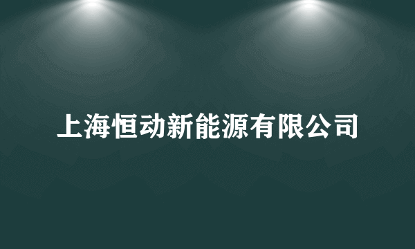 上海恒动新能源有限公司