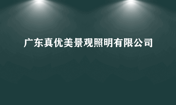 广东真优美景观照明有限公司