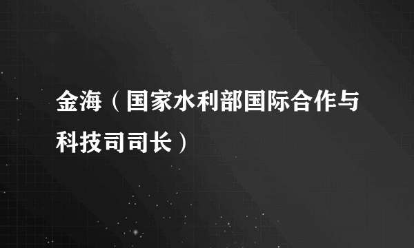 金海（国家水利部国际合作与科技司司长）