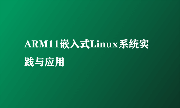 ARM11嵌入式Linux系统实践与应用