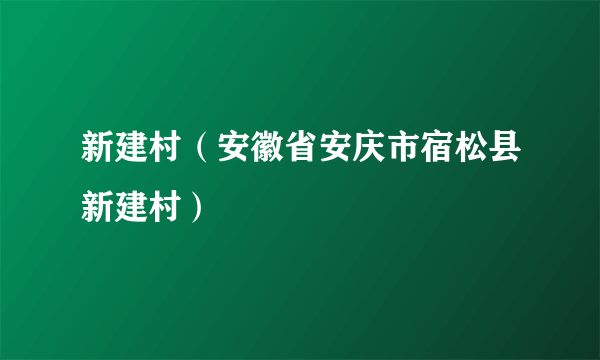 新建村（安徽省安庆市宿松县新建村）