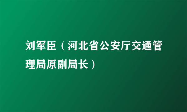 刘军臣（河北省公安厅交通管理局原副局长）