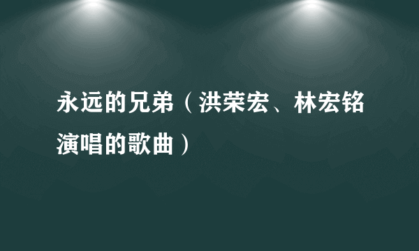 永远的兄弟（洪荣宏、林宏铭演唱的歌曲）