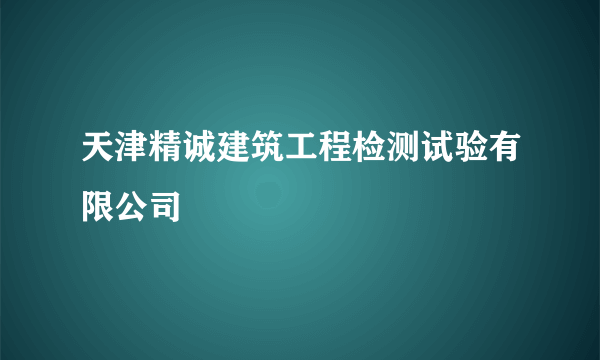 天津精诚建筑工程检测试验有限公司