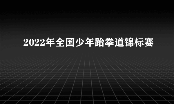 2022年全国少年跆拳道锦标赛