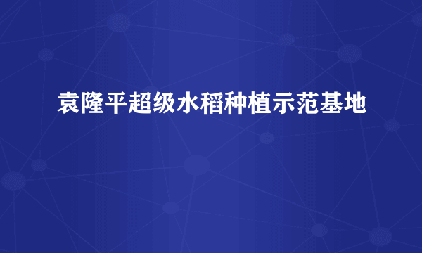 袁隆平超级水稻种植示范基地