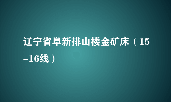 辽宁省阜新排山楼金矿床（15-16线）