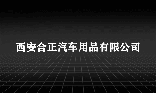 西安合正汽车用品有限公司