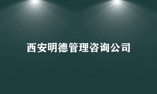 西安明德管理咨询公司