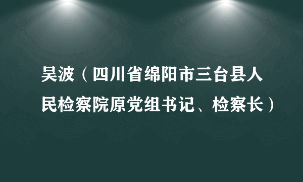 吴波（四川省绵阳市三台县人民检察院原党组书记、检察长）