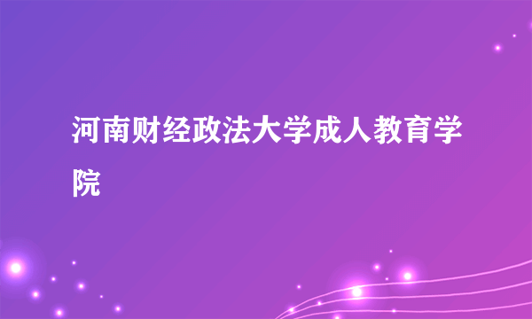 河南财经政法大学成人教育学院