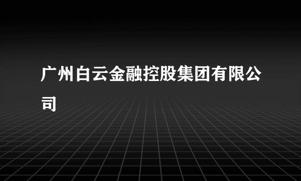 广州白云金融控股集团有限公司