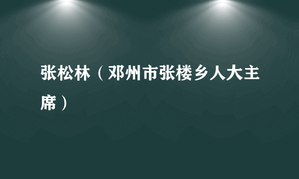 张松林（邓州市张楼乡人大主席）