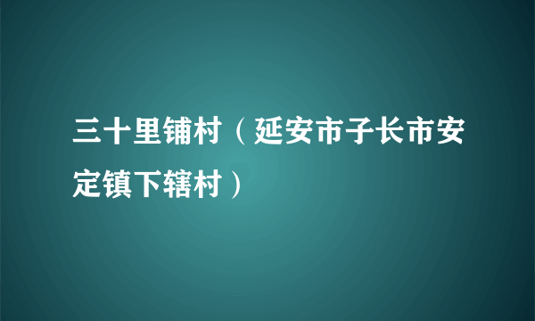 三十里铺村（延安市子长市安定镇下辖村）