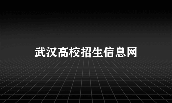 武汉高校招生信息网