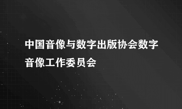 中国音像与数字出版协会数字音像工作委员会