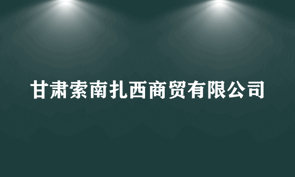 甘肃索南扎西商贸有限公司