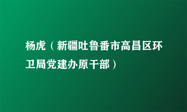 杨虎（新疆吐鲁番市高昌区环卫局党建办原干部）