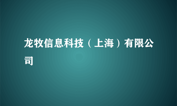 龙牧信息科技（上海）有限公司