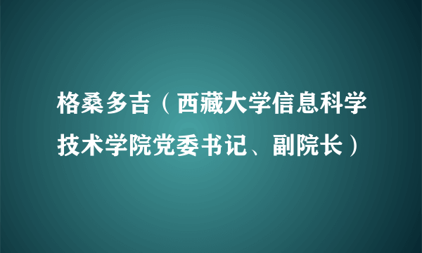 格桑多吉（西藏大学信息科学技术学院党委书记、副院长）