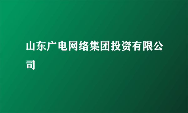 山东广电网络集团投资有限公司