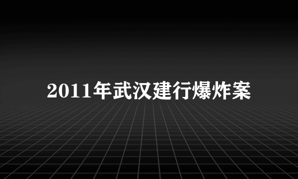 2011年武汉建行爆炸案