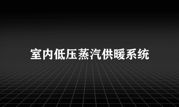 室内低压蒸汽供暖系统